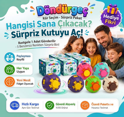 Döndürgeç Sürpriz Kutu - Yeni Nesil Fidget Odaklanma Oyuncağı Rastgele Sürpriz Renk (Blind Box)